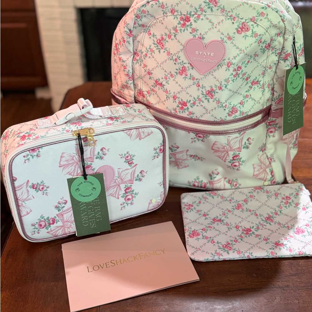 STATE x LoveShackFancy Kane Backpack and Rodger Lunchbox